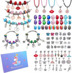Nobo Kids Készlet Karkötő Készítéshez, Ékszer Gyöngyökkel, Charmokkal, Medálokkal Ajándék (CH-236745)