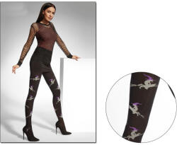 Adrian Boszorkánymintás Halloween harisnyanadrág 40 den 3-4 Nero (6079)