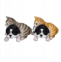 Kaemingk Dekoratív kutyus figura vörös-szürke cicával (ozdoba dekoracja)