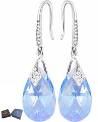 Mennica Świdnicka Hosszú Ezüst Függő Fülbevaló Kristályokkal Horog Strassz Ajándék