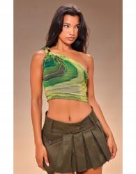 Prettylittlething Mintás Aszimmetrikus Felső (L) (564278)