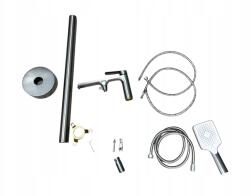 Kádtöltő csaptelep szabadonálló króm 360° zuhanyfejjel sárgaréz acél (BVDF23SA12)