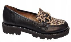 GAMIS 7684 Félcipő Fekete Leopárdbőr Borsó méret38 (7684+G138)