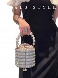 Shein Kézitáska Glamour Láda Gyöngyök Csillogó