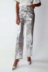 Warehouse Ezüst Metál Bőrutánzatú Nadrág Egyenes Hosszú Warehouse 42