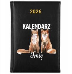 FunnyCase Könyvnaptár 2026 Róka *név* Fekete tervező Időzítő Ajándék Wz (Kalendarz Czarny LISKI *IMIĘ*)