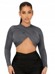 Shein IC62216 *shein Aszimmetrikus Hosszú Ujjú Felső Kerek Nyakkivágással