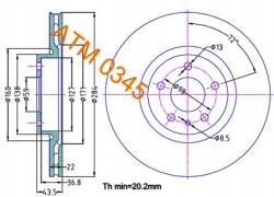 ATM Mikoda Tárcsa Ham. prz. alfa Romeo 0345/ATM