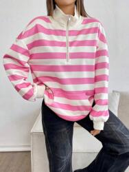 Shein Kétszínű Cipzáras Mintás Pulóver (XL) (587550)