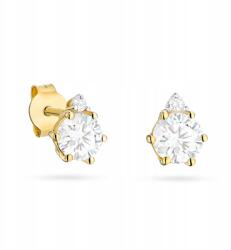 M. Jopek Arany Fülbevaló Gyémánttal Lab. Arany 585 2 X 0, 50 Ct Elegáns Gravírozás