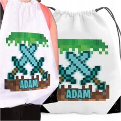 Wyczaruj Prezent Fehér Táska Gyerek Hátizsák Név Pixel Játék Pixel Blue Mine Creep (DZIEŃ DZIECKA URODZINY DO SZKOŁY PIKSELE GRA)