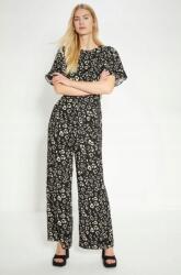 Oasis Fekete Mintás Rövid Ujjú Overál Oasis Derékban Megkötős 40-ES