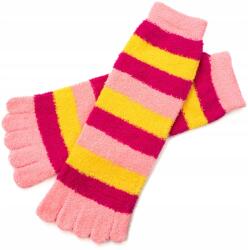 Szaleo Női zokni Stripes lábujjakkal kellemes tapintású és meleg sárgabarack (sk22257-4)