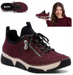 RIEKER Női sportcipők 38 Sportos Kényelmes Bebújós Félcipők Bordó Ősz (Rieker 45973-36_)
