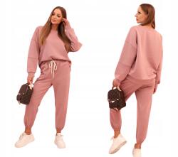 Kesi Sötét rózsaszín kétrészes női pulóver nadrág szett Vaj (5907302849137)