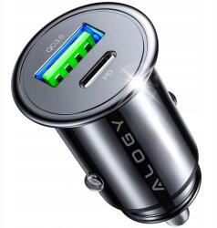 Alogy Autós telefon töltő autós erős gyors 2x Usb Qc Usb-c Pd 48W (Ładowarka USB QC 3.0 + USB C PD 72437)