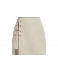 Shein Bézs Kordbársony Mini Trapéz Szoknya Arany Díszítéssel 36 S__s