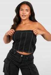 Boohoo IC74207 Boohoo Fűzős Felső Nyitott Farmer Vállakkal (10) 3XL