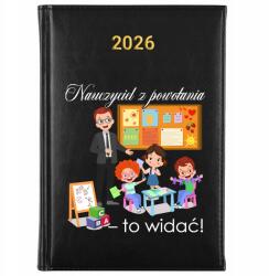 FunnyCase Naptár Fekete A5 2026 Ajándék Pedagógusnap Pedagógus Elhívás (Kalendarz Czarny Nauczyciel Z Powołania)