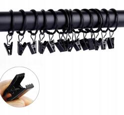 Decortrend 10DB-OS Karika Békával Fém Függönykarnishoz Fekete 3CM (5201844-BLACK)