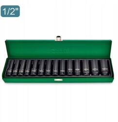 TOPTUL Hosszú, 1/2"-os dugókulcs készlet, 10-32 mm, 14 darabos, Cr-Mo acél Toptul GDAD1401 (GDAD1401)