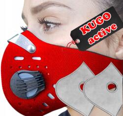 Maska Szűrővel Sport Szmog Elleni Vírusvédelem +2 Szűrő Ingyen (g-38-pm10-red)