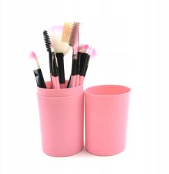 Deni Carte Szemkörnyék smink ecset készlet Professzionális ecsetek 12 db-os rózsaszín tok