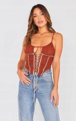 Prettylittlething Barna Hálós Fűzős Felső Strasszokkal Prettylittlething 38