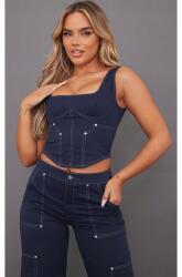 Prettylittlething Sötétkék Fűzős Felső (38) (563594)