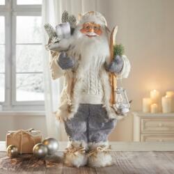 Mikulás karácsonyi dekoráció fehér pulóverben 45 cm (938)