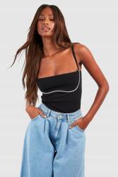 Boohoo LC32307 Boohoo Fekete Felső Strassz Díszítéssel XL