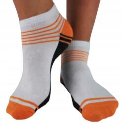 Noviti Zokni Lábzokni fiúknak Fehér narancssárga 39/42 N030i (668)