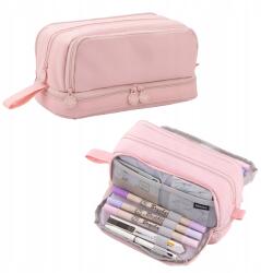  Nagy Iskolai Tolltartó Négyrekeszes Többfunkciós (DoubleKC różowy)