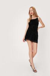 Nasty Gal Velúr Ruha Mini, Size XXS, fekete, 80% viszkóz