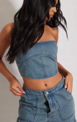 Prettylittlething IC13209 Nyitott Vállú Farmer Fűzős Felső Prettylittlething (33) XXL