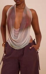 Prettylittlething EC44302 Prettylittlething Felső Ombre Hálós Lezser Nyakkivágással (34) Xxs