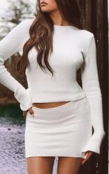 Prettylittlething Fehér Texturált Ceruzaszoknya Mini Alacsony Állapot Prettylittlething S