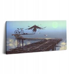 Wallfluent Fotó Fali Vászonkép Illusztráció Angyal és Kerékpár 100x50 cm (010030010010000075091)