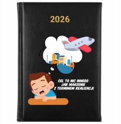 FunnyCase Könyvnaptár 2026 Cél Álom Határidővel Fekete Ajándék Minták (Kalendarz Czarny CEL TO MARZENIE Z TERMINEM)