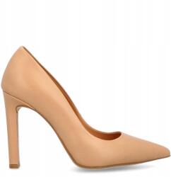 TYMOTEO Klasszikus bőr magassarkú cipő Tymoteo 594 Bézs 36 (TYMOTEO 594 BEŻOWY)