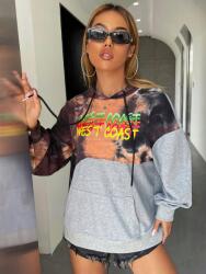 Shein IC66302 Kapucnis Pulóver Oversize Nyomott Mintás S