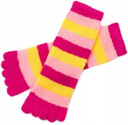 Szaleo Női zokni Stripes lábujjakkal kellemes tapintású és meleg Málna (sk22257-5)