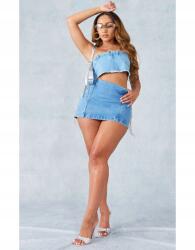 Prettylittlething Farmer Szoknya Strasszokkal (36) (564927)