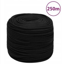 VidaXL Munkakötél, fekete, 6 mm, 250 m, poliészter (8720287130949)