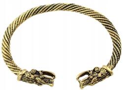  Északi Viking karkötő Farkasok Punk arany színű fém Fenrir karkötő (F58)