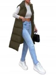 Shein Ujjatlan Zöld Pihe-puha Térdig Érő Kapucnis Pulóver 40 L__L