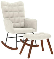 vidaXL krémszínű bársony hintaszék ülőkével (4016852)