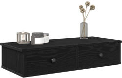 vidaXL Falipolc fiókokkal fekete 80x31x17 cm műszaki fa (859951)