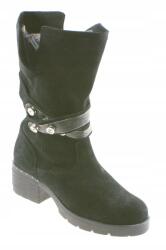 Prestige Bokacsizma, fekete, velúrbőr, Size 38, 5cm sarok (70400)