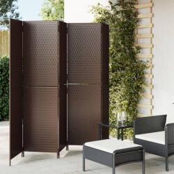 vidaXL Barna 5-paneles polyrattan térelválasztó (365349)